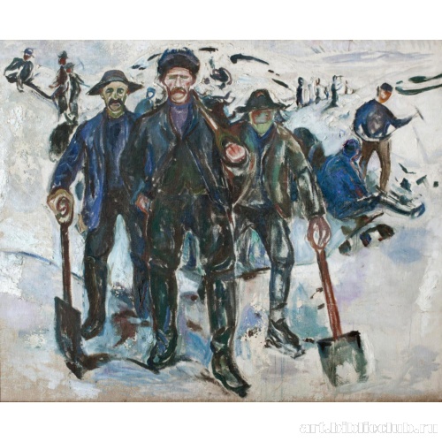 Рабочие на снегу