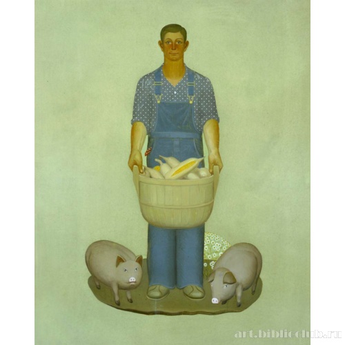 Фермер со свиньями