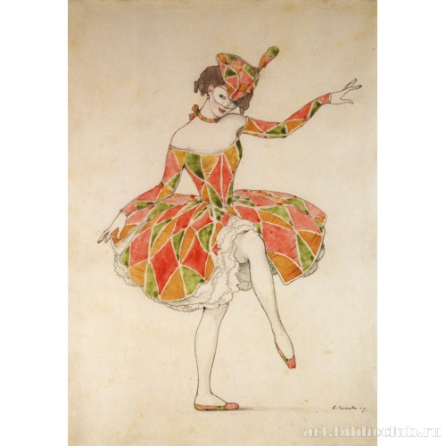 Эскиз костюма Коломбины для Анны Павловой в 