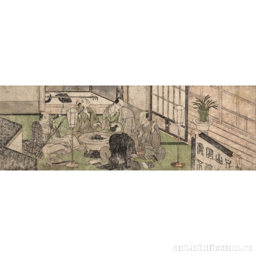 Пятеро мужчин, отдыхающие возле хибати