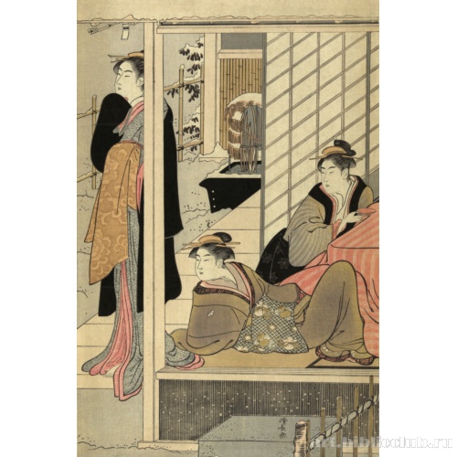 Любование заснеженным садом