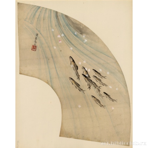 [Рисунок рыбы в форме веера, плывущей вверх по течению]