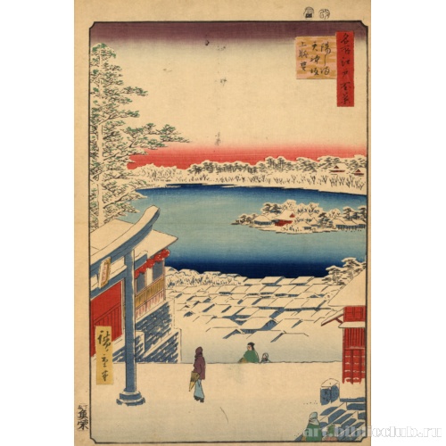 Святилище Юсима Тэндзин. Вид с вершины холма.