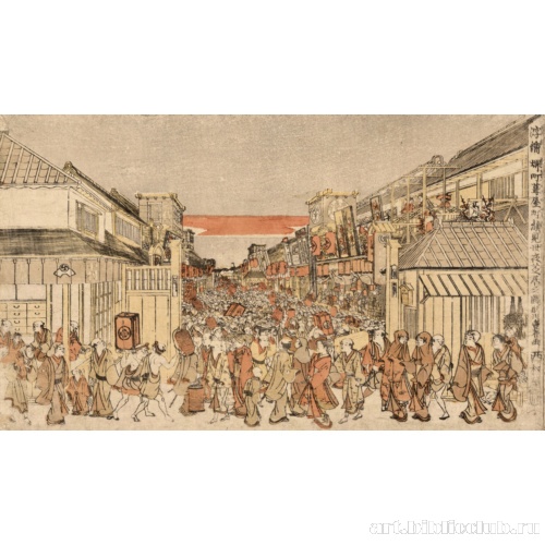 Перспективный рисунок вечернего шоу во время открытия сезона в Фукиятё и Сакайтё