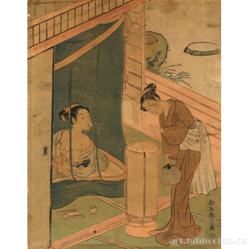 Мать и дитя под москитной сеткой