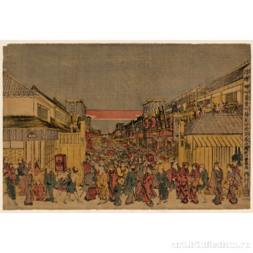 Перспективный рисунок вечернего шоу во время открытия сезона в Фукиятё и Сакайтё