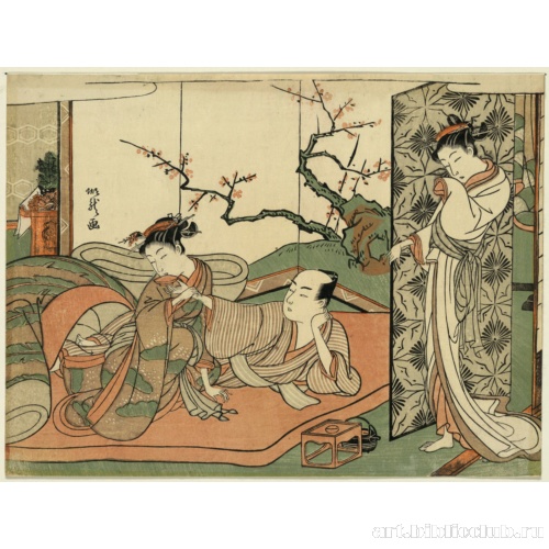 Куртизанка, наблюдающая с кровати за молодой ученицей