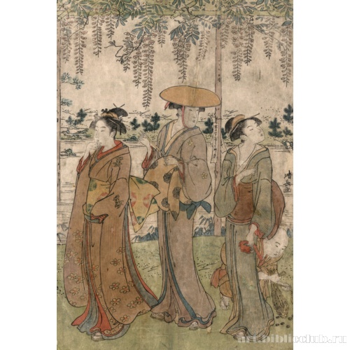 Три красавицы под глицинией