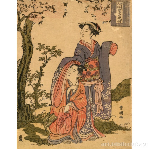 Чета Осомэ и Хисамацу, наблюдающие за луной в середине августа