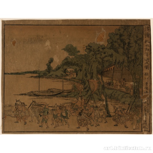 Панорамное изображение старой истории: Момотаро