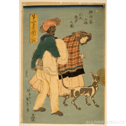 Француженка, выгуливающая собаку