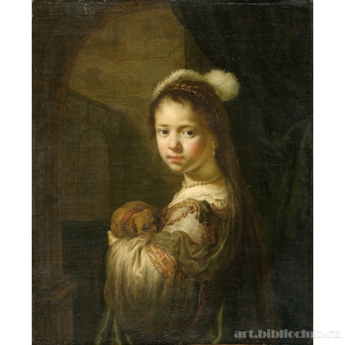 Маленькая девочка со щенком в руках