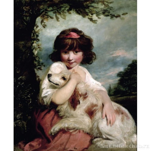 Маленькая девочка со своей собакой