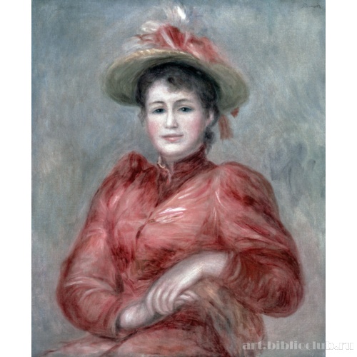 Молодая женщина в красном платье