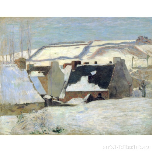 Бретань, деревня в снегу