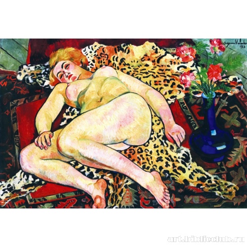 Обнаженная Кэтрин на леопардовой шкуре