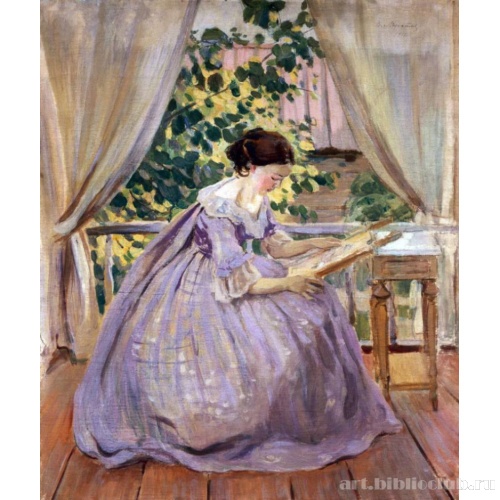 За вышиванием