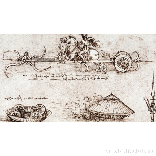 Лист с набросками военных машин