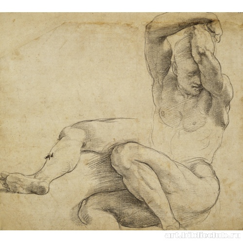 Обнаженный человек с поднятыми руками