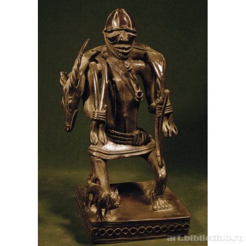 Фигурка охотника с антилопой