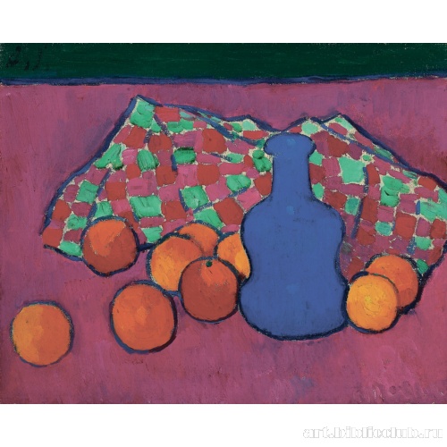 Голубая ваза и апельсины