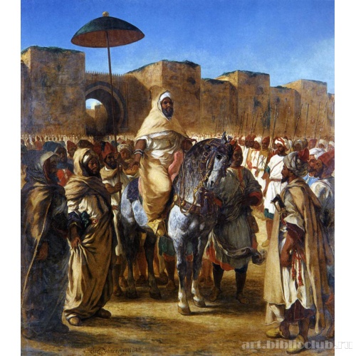 Мулей Абдеррахман в окружении телохранителей и принцев