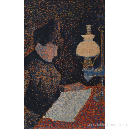 Женщина возле лампы