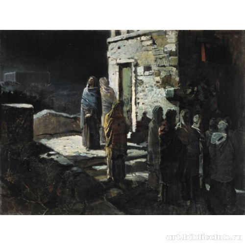 Христос с учениками входит в Гефсиманский сад