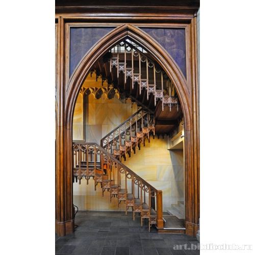 Фридриксвердерская церковь. Деревянная несущая аркада галереи и обработка лестницы
