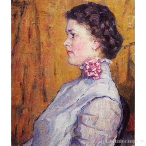 Портрет неизвестной на желтом фоне