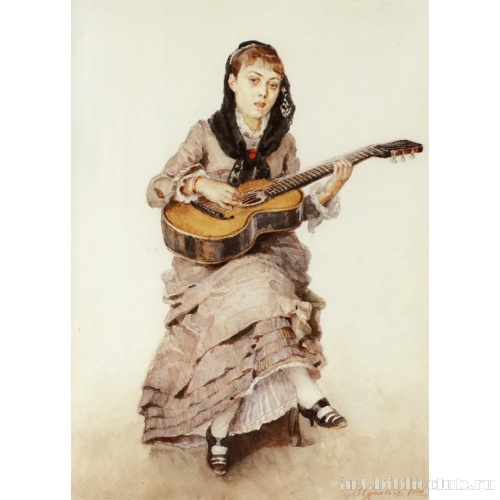 С гитарой (Портрет С.А. Кропоткиной)