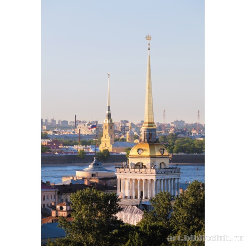 Центральная башня Адмиралтейства. Панорамный вид с высоты птичьего полета