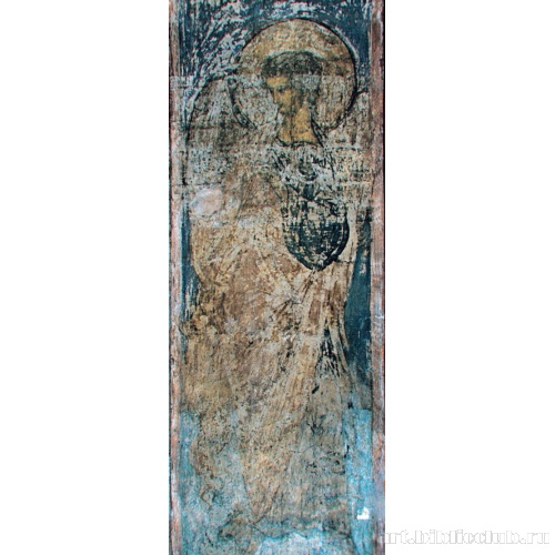 Трубящий Ангел. Фрагмент росписи Успенского собора во Владимире «Страшный суд»