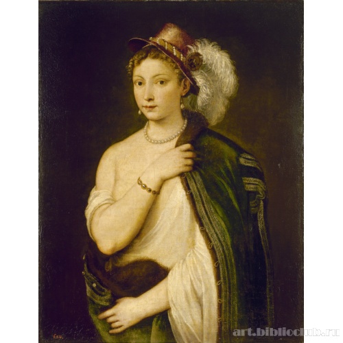 Портрет молодой женщины в шляпе с пером