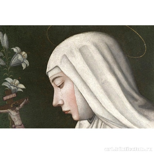 Святая Екатерина с цветком. Фрагмент