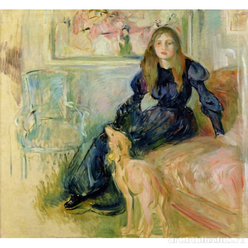 Жюли Мане и ее борзая Лаэрта