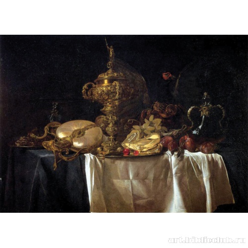 Натюрморт с фруктами и дорогими сосудами