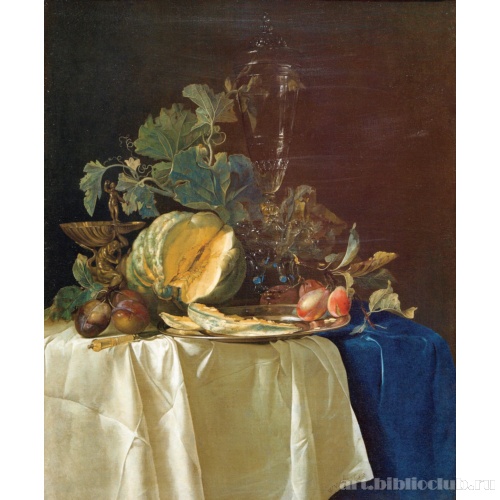 Натюрморт с фруктами и стеклянной вазой