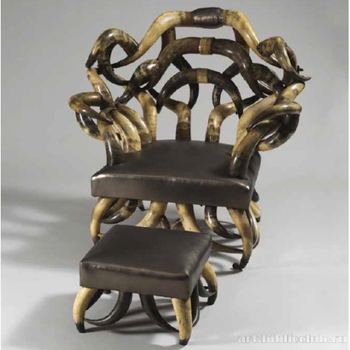 Кресло «Лонгхорн» и скамеечка для ног