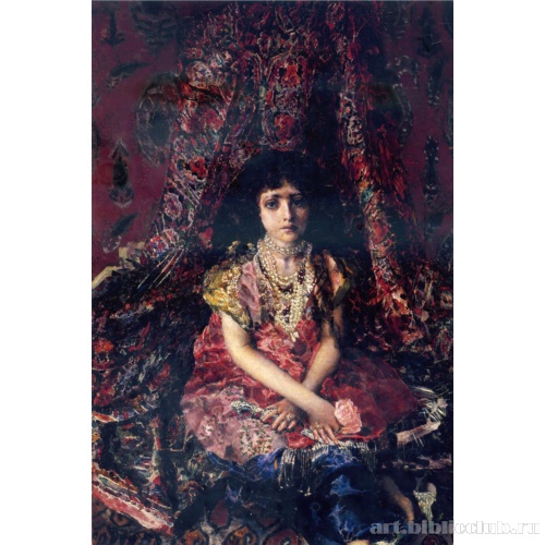 Девочка на фоне персидского ковра