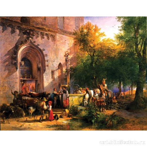 У монастырского фонтана