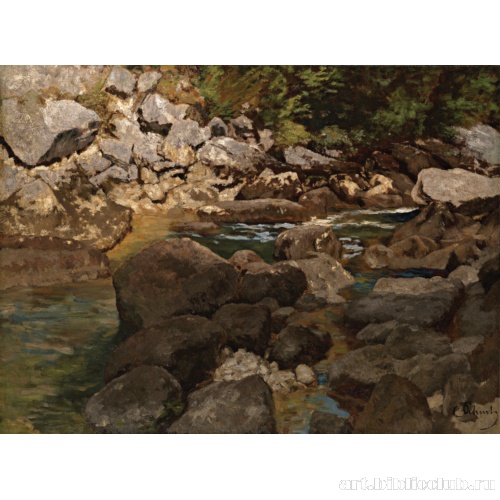 Горный ручей с валунами