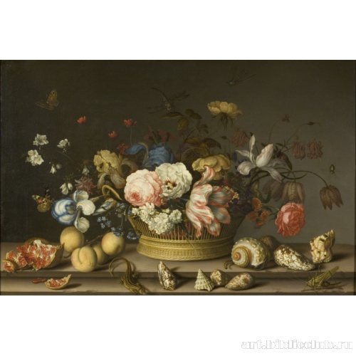 Натюрморт с корзиной цветов