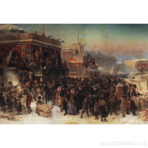 Народное гулянье во время масленицы на Адмиралтейской площади в Петербурге