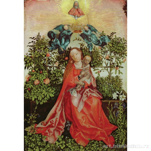 Мадонна с Младенцем Иисусом в розовом саду