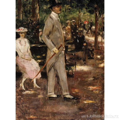 Без названия (Сцена в парке, или Мужчина в сером костюме)