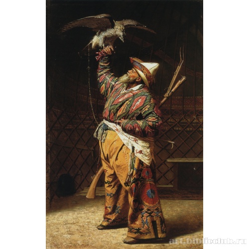 Богатый киргизский охотник с соколом