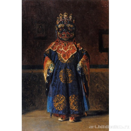 Лама так называемой «Красной секты» в полном облачении