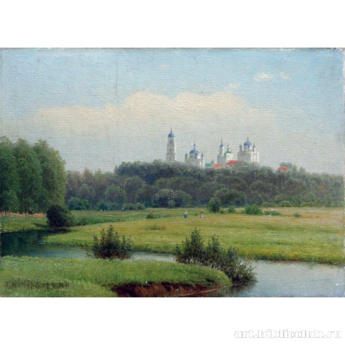 Летний пейзаж. Вид на монастырь