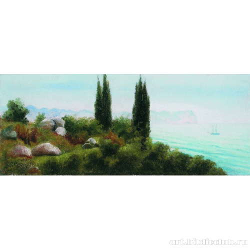 Крымский пейзаж с кипарисами